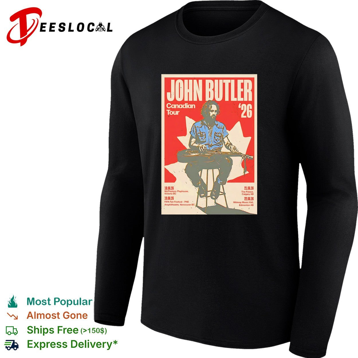 John Butler Canadian tour 26 shirt