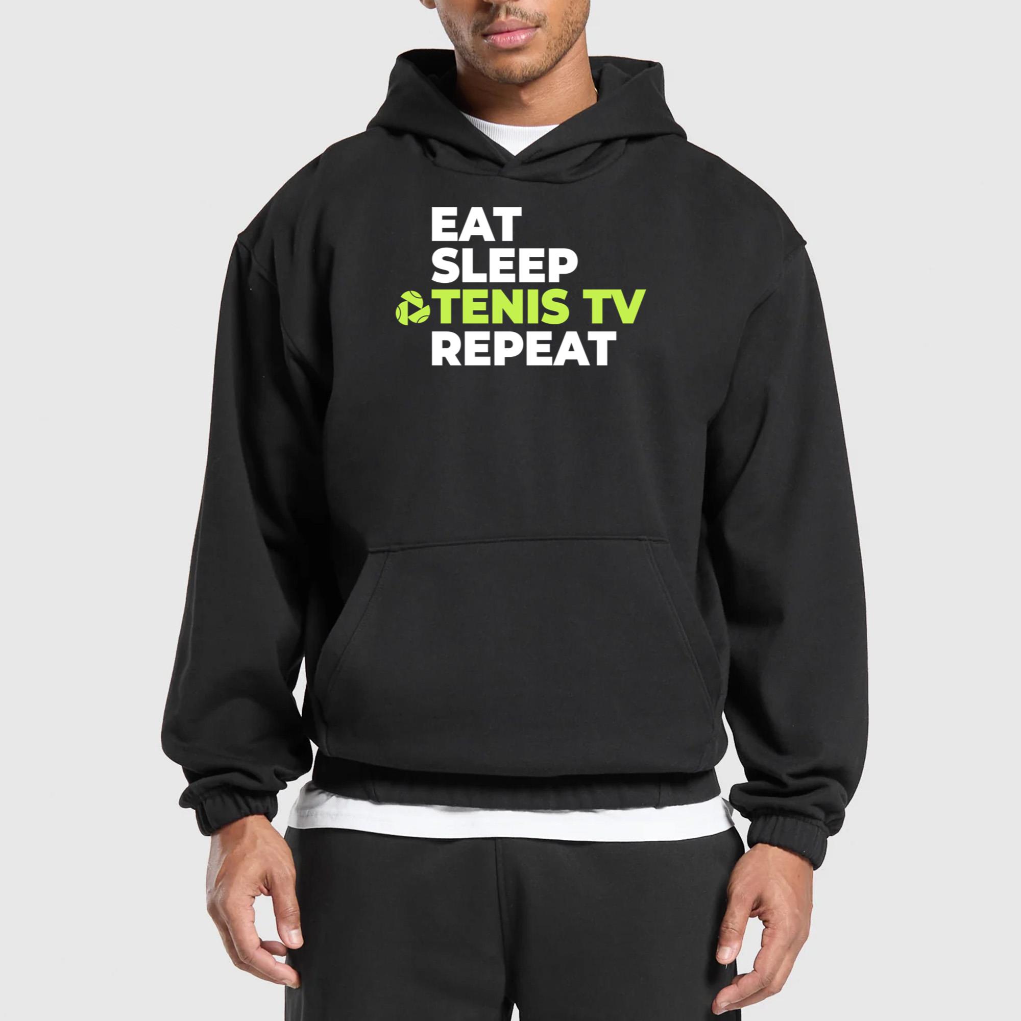 Jon Favreau Eat Sleep Tennis TV Repeat Shirt
