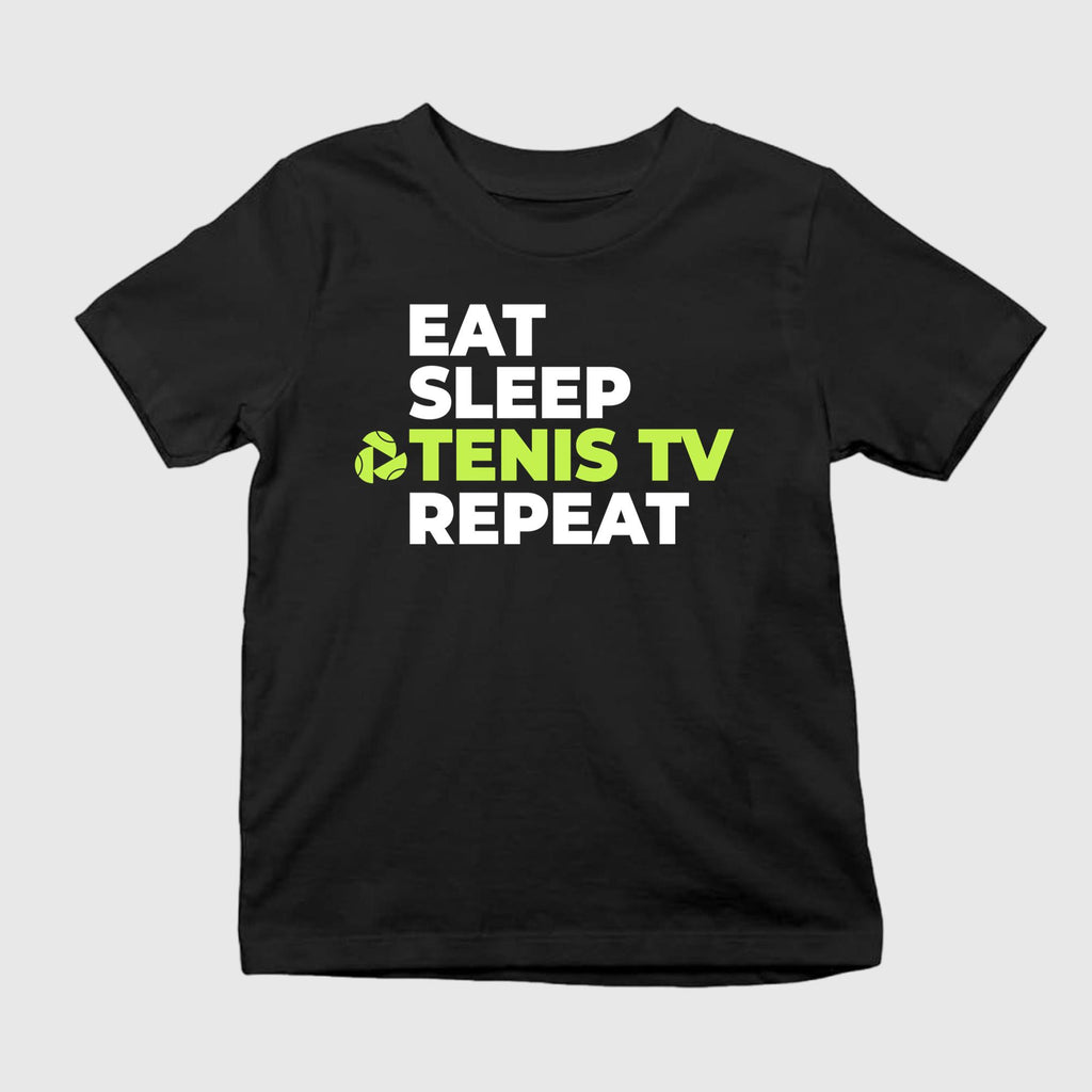 Jon Favreau Eat Sleep Tennis TV Repeat Shirt