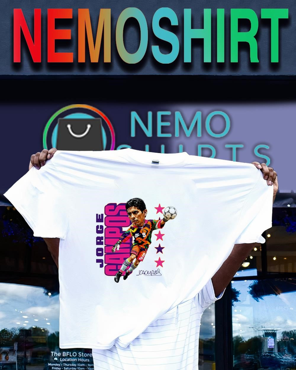Jorge Campos Mexican goalkeeper jersey signature shirt