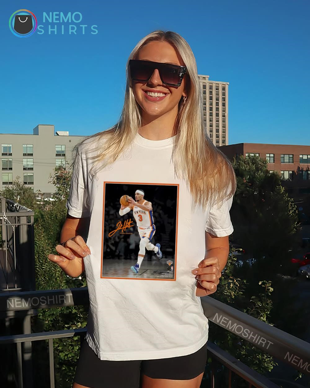 Josh Hart New York Knicks facsimile signature shirt