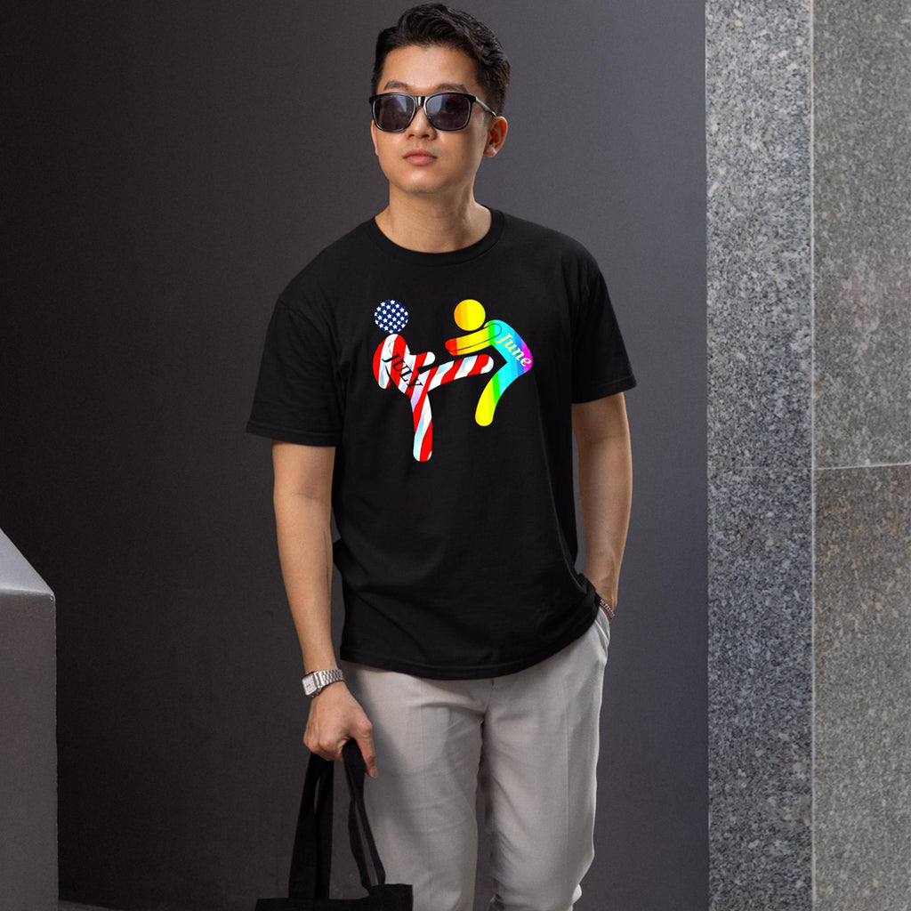 July Independence Kick June Pride Month Shirt