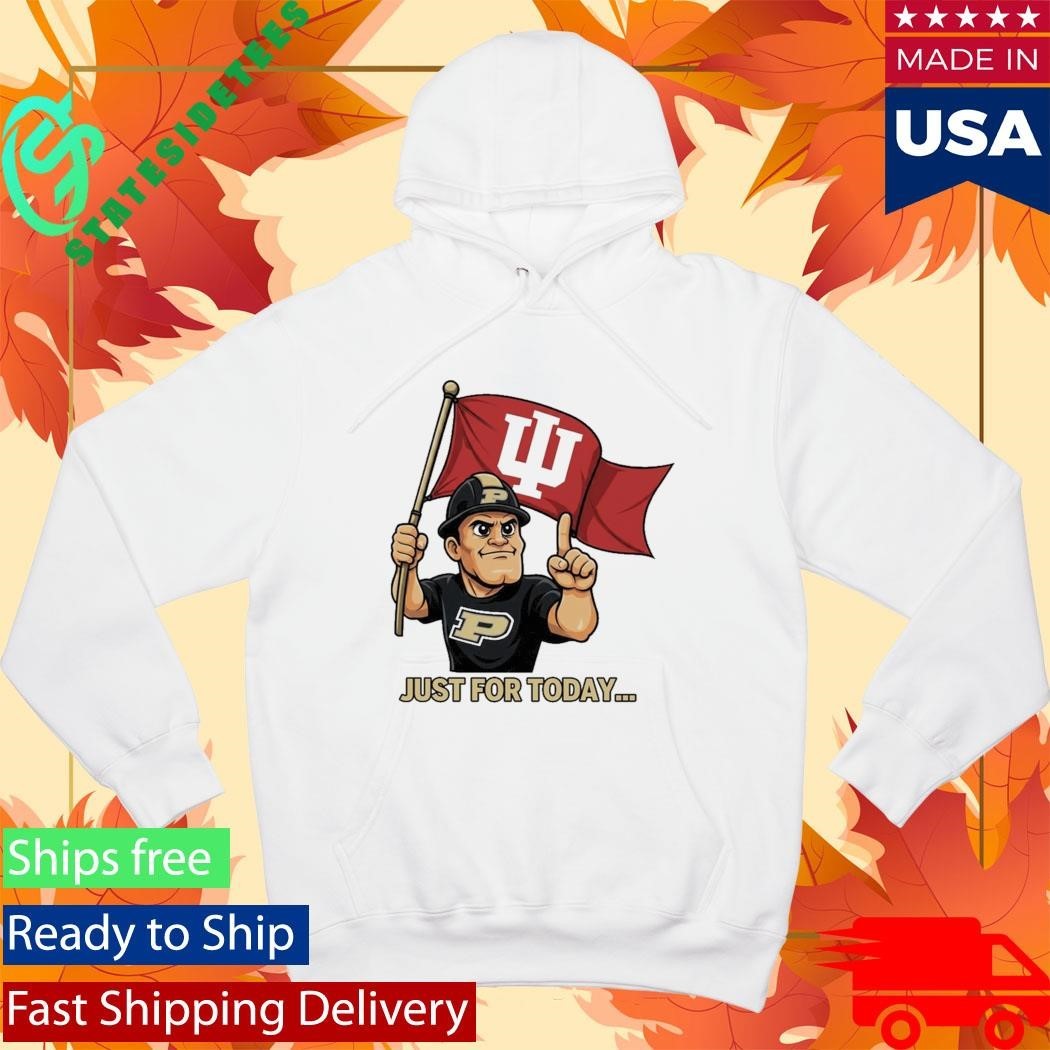 Just For Today Purdue Pete With Flag Indiana Hoosier Shirt