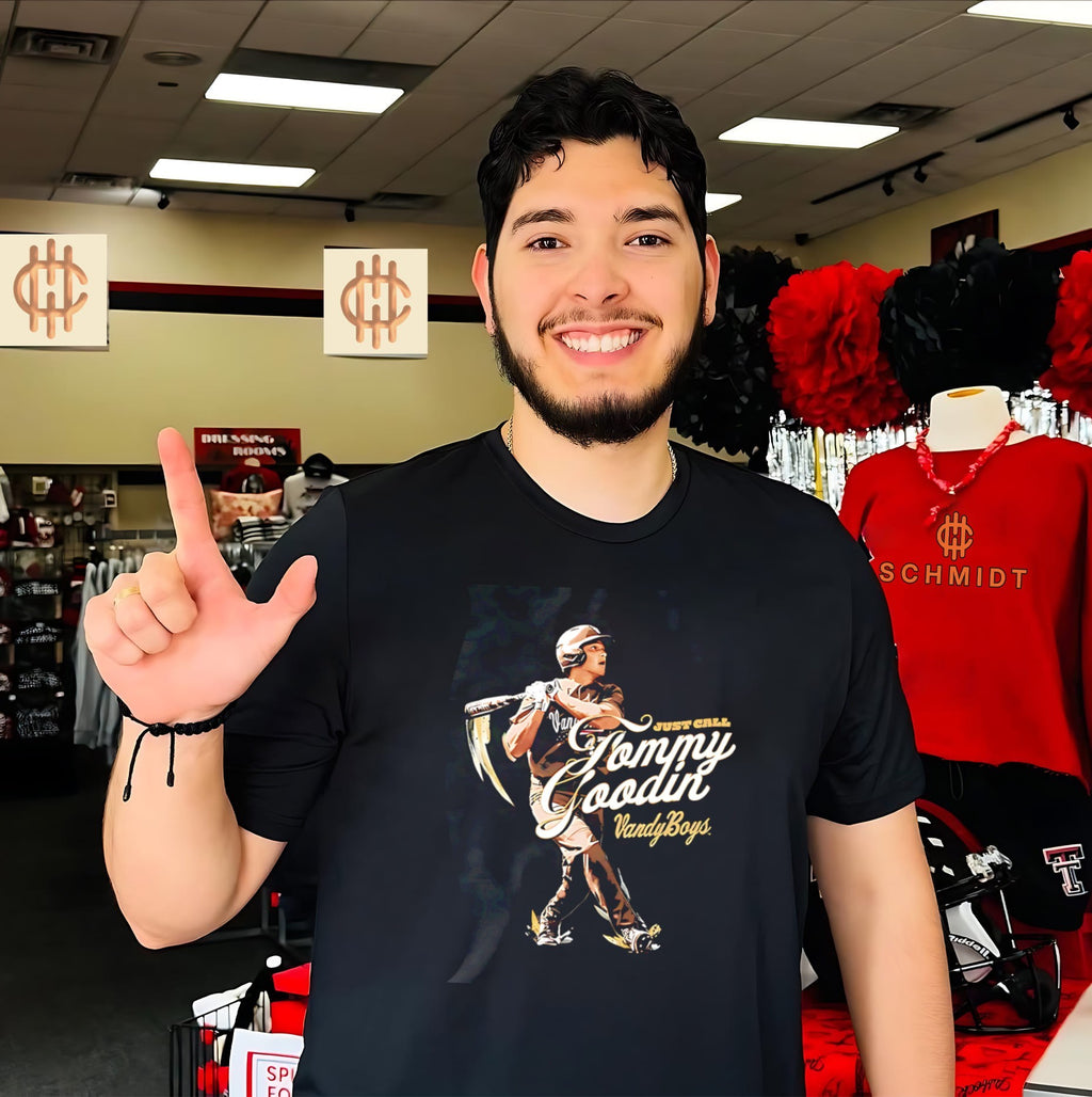 Just call Tommy Goodin VandyBoys swinging bat illustration shirt