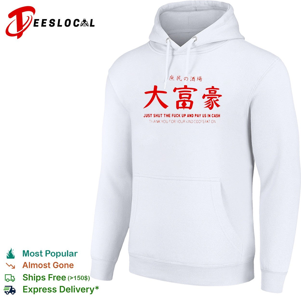 Just shut the fuck up and pay us in cash izakaya shirt