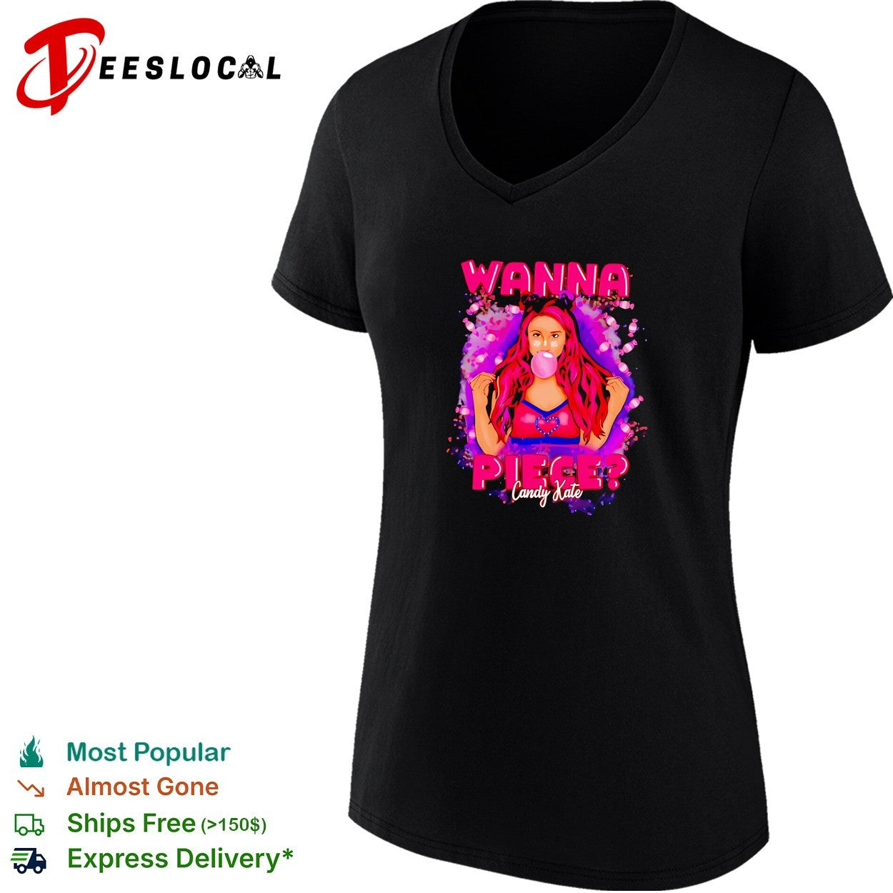 Kate wanna piece wrestling bubblegum shirt