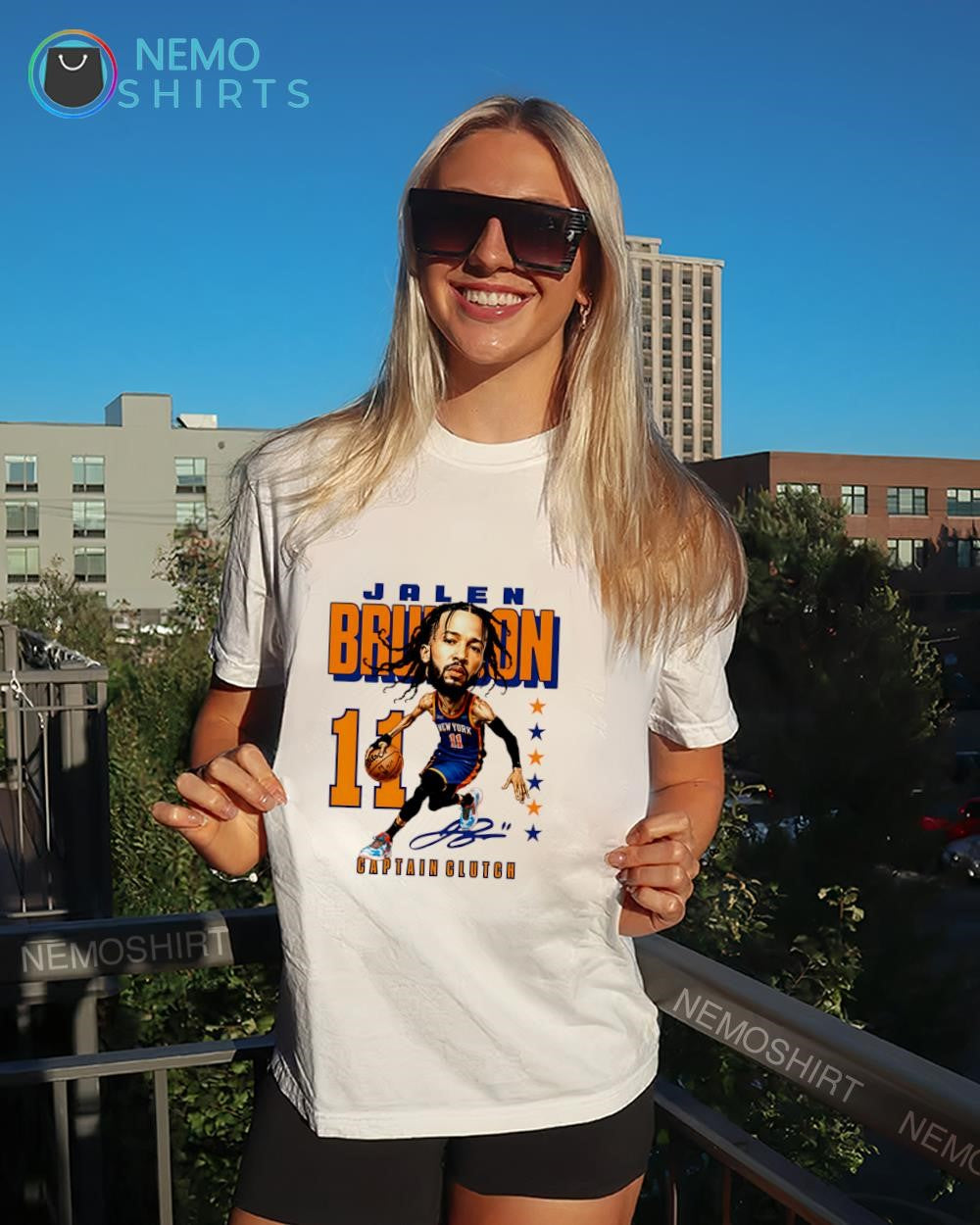 Captain Clutch Jalen Brunson 11 New York Knicks player signature shirt