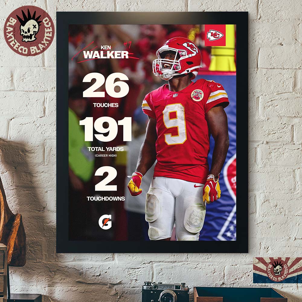 Kenneth Walker Kansas City Chiefs K9’s Kingdom Debut Game 2026 Stats Home Decor Poster Canvas