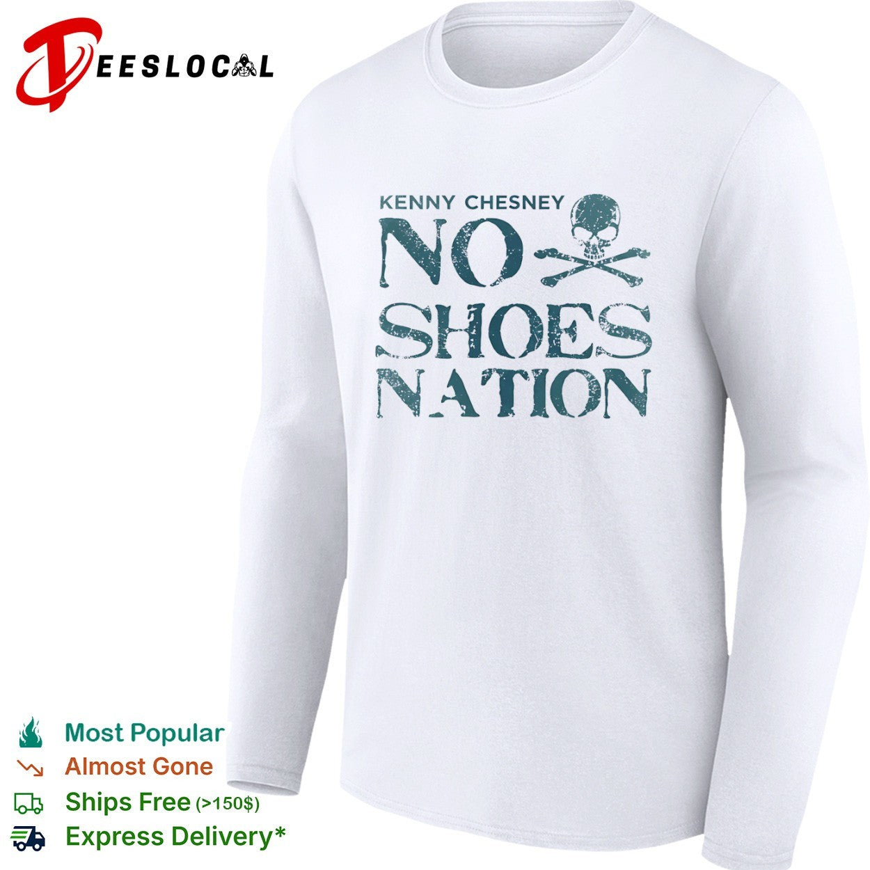 Kenny Chesney No Shoes Nation Skull and Crossbones shirt