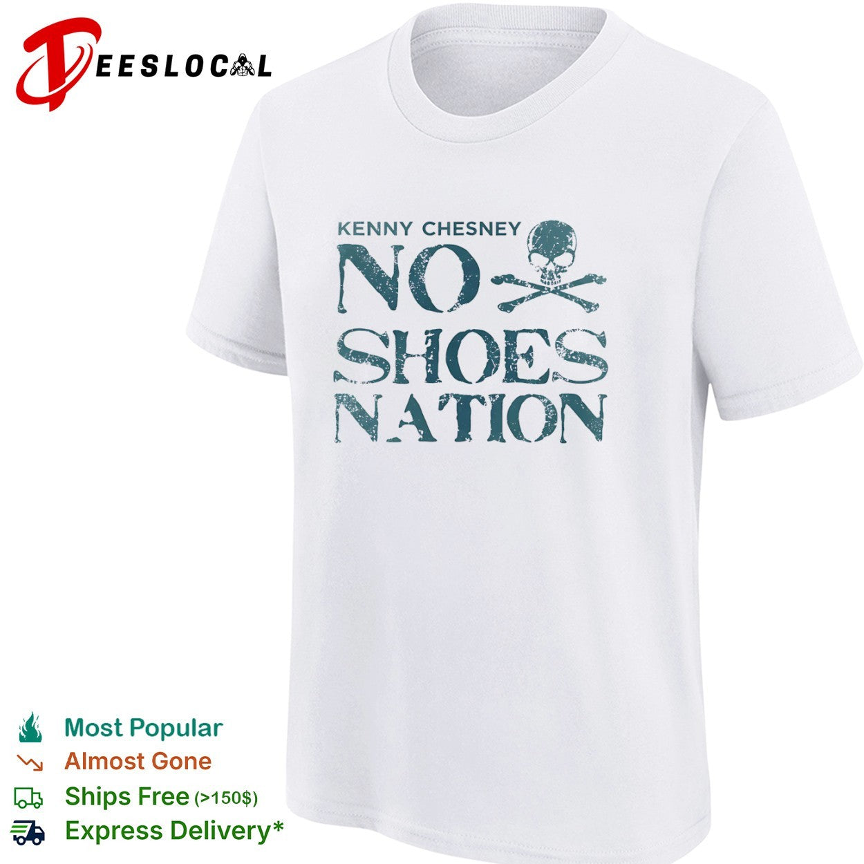 Kenny Chesney No Shoes Nation Skull and Crossbones shirt