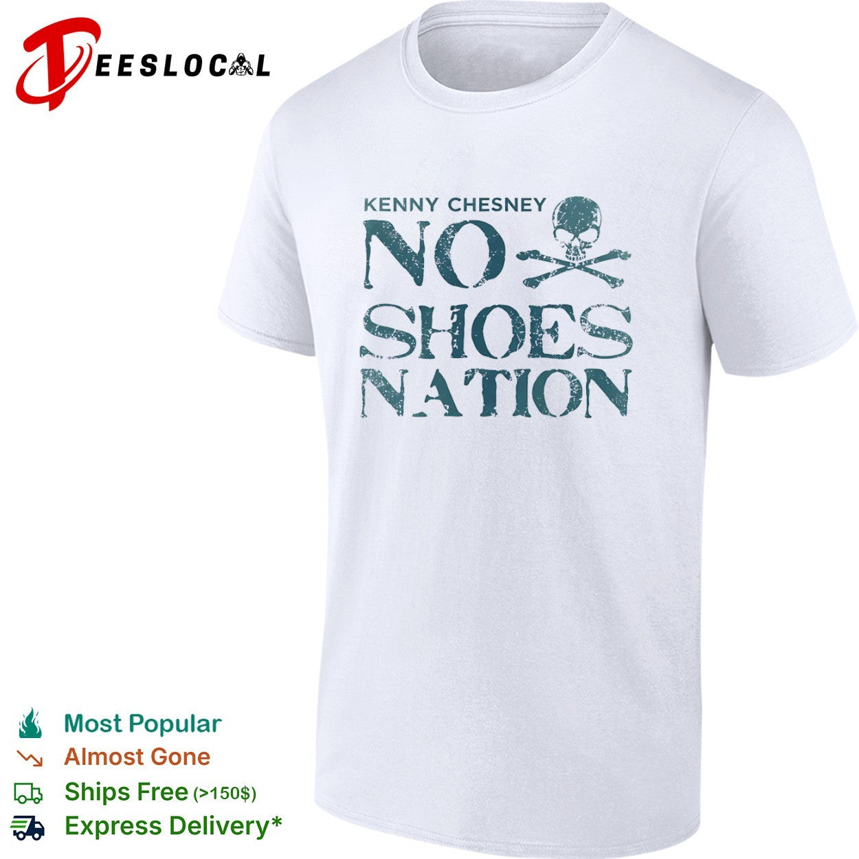 Kenny Chesney No Shoes Nation Skull and Crossbones shirt