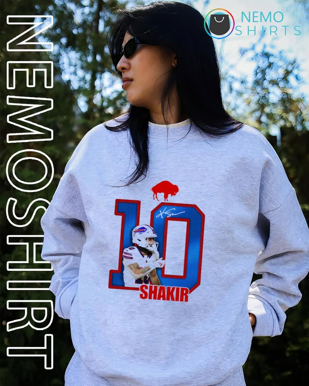 Khalil Shakir Buffalo Bills number 10 signature shirt