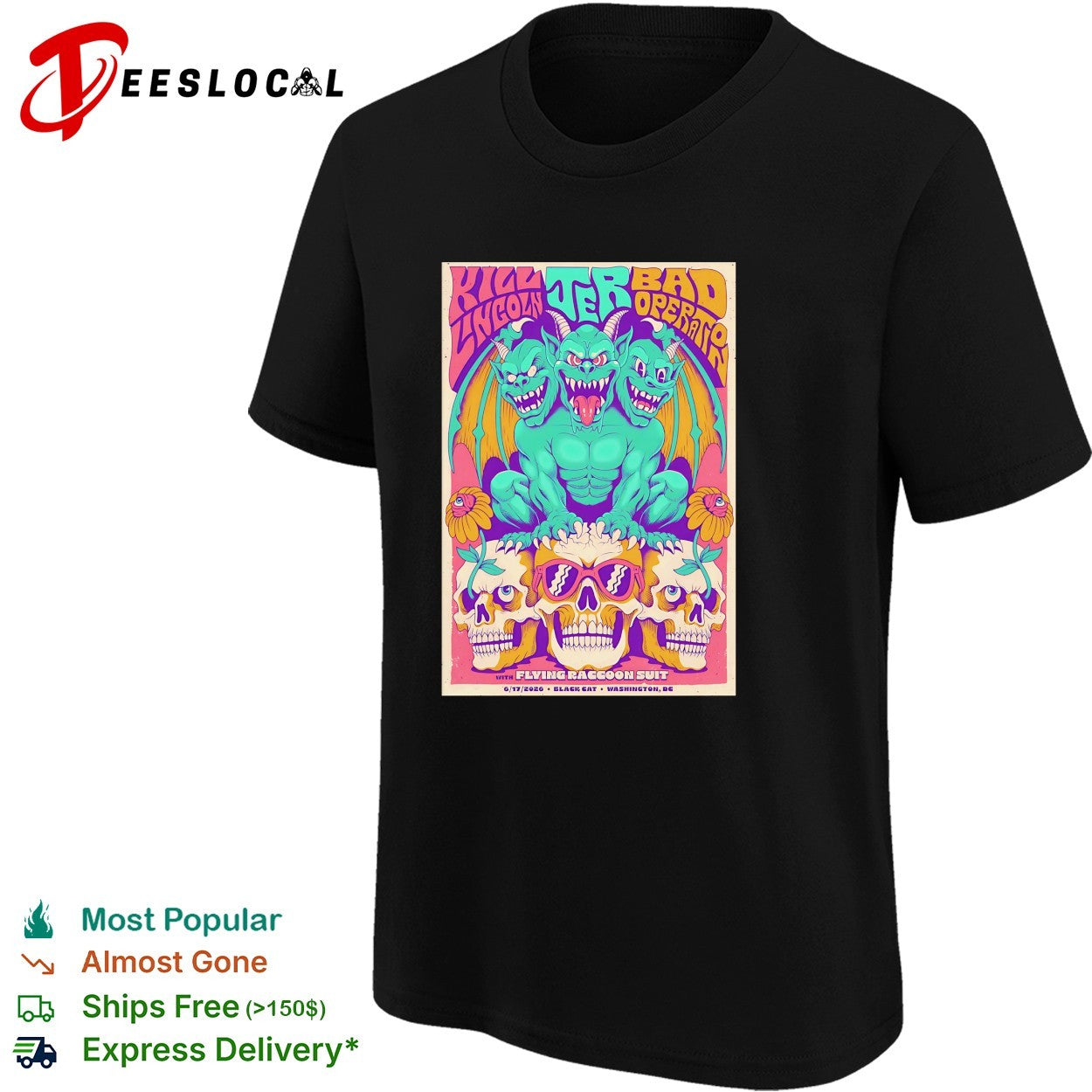 Kill Lincoln Bad Operation Flying Raccoon Suit Washington DC shirt