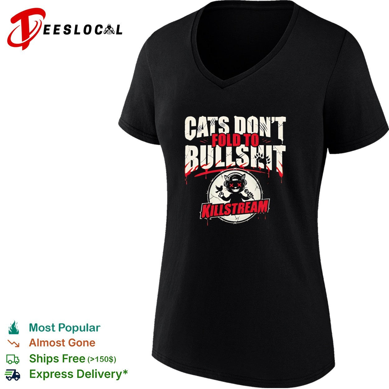 Killstream cats do not fold to bullshit cat shirt