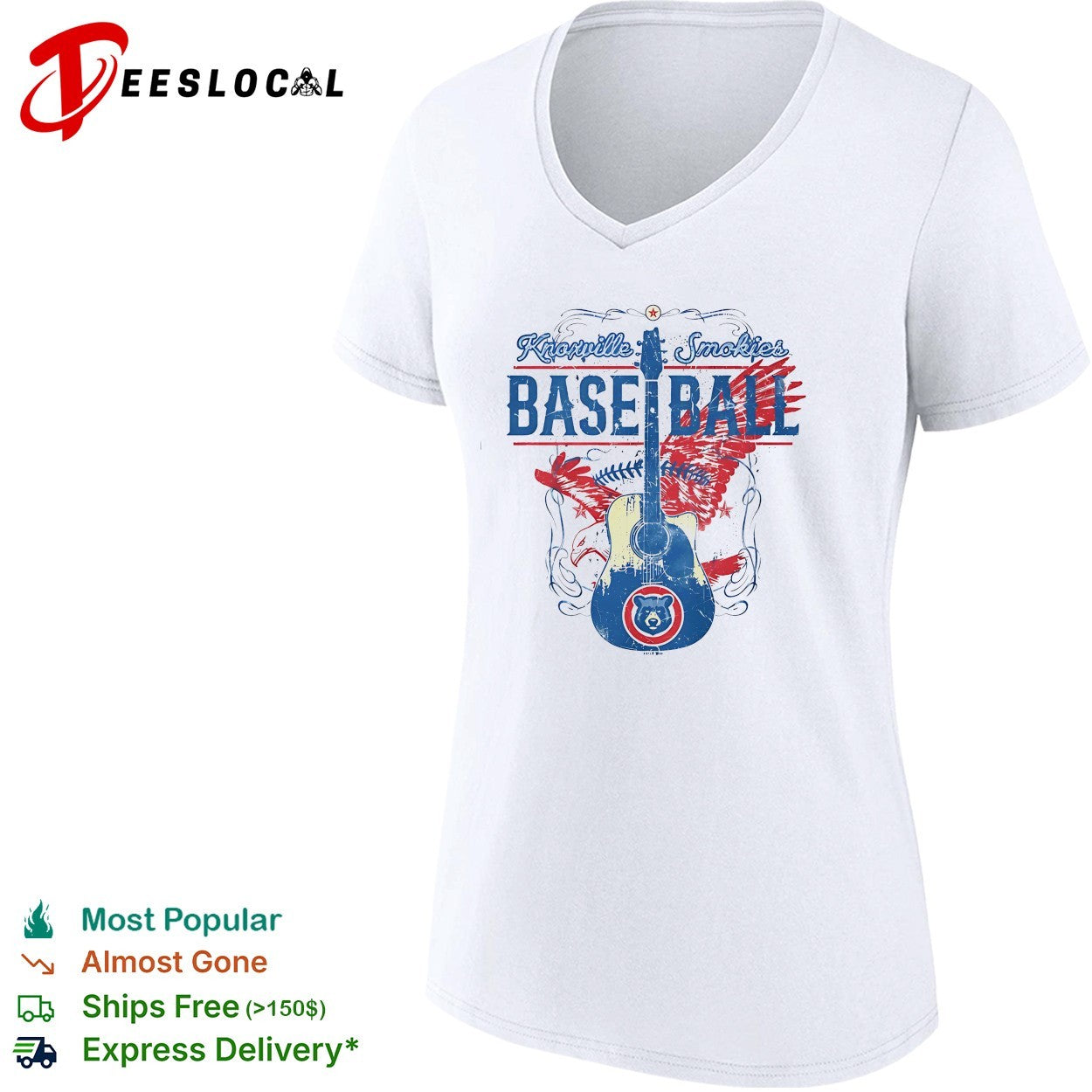 Knoxville Smokies baseball guitar shirt