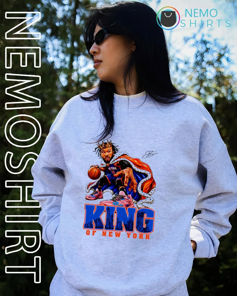 Jalen Brunson King of New York Knicks caricature signature shirt