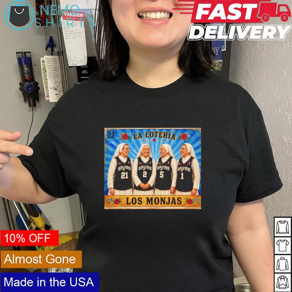 LA Loteria Los Monjas Salesian Sisters of St. John Bosco Spurs nuns shirt