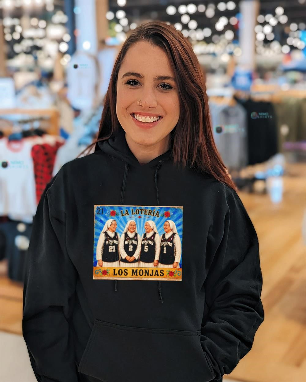 LA Loteria Los Monjas Salesian Sisters of St. John Bosco Spurs nuns shirt