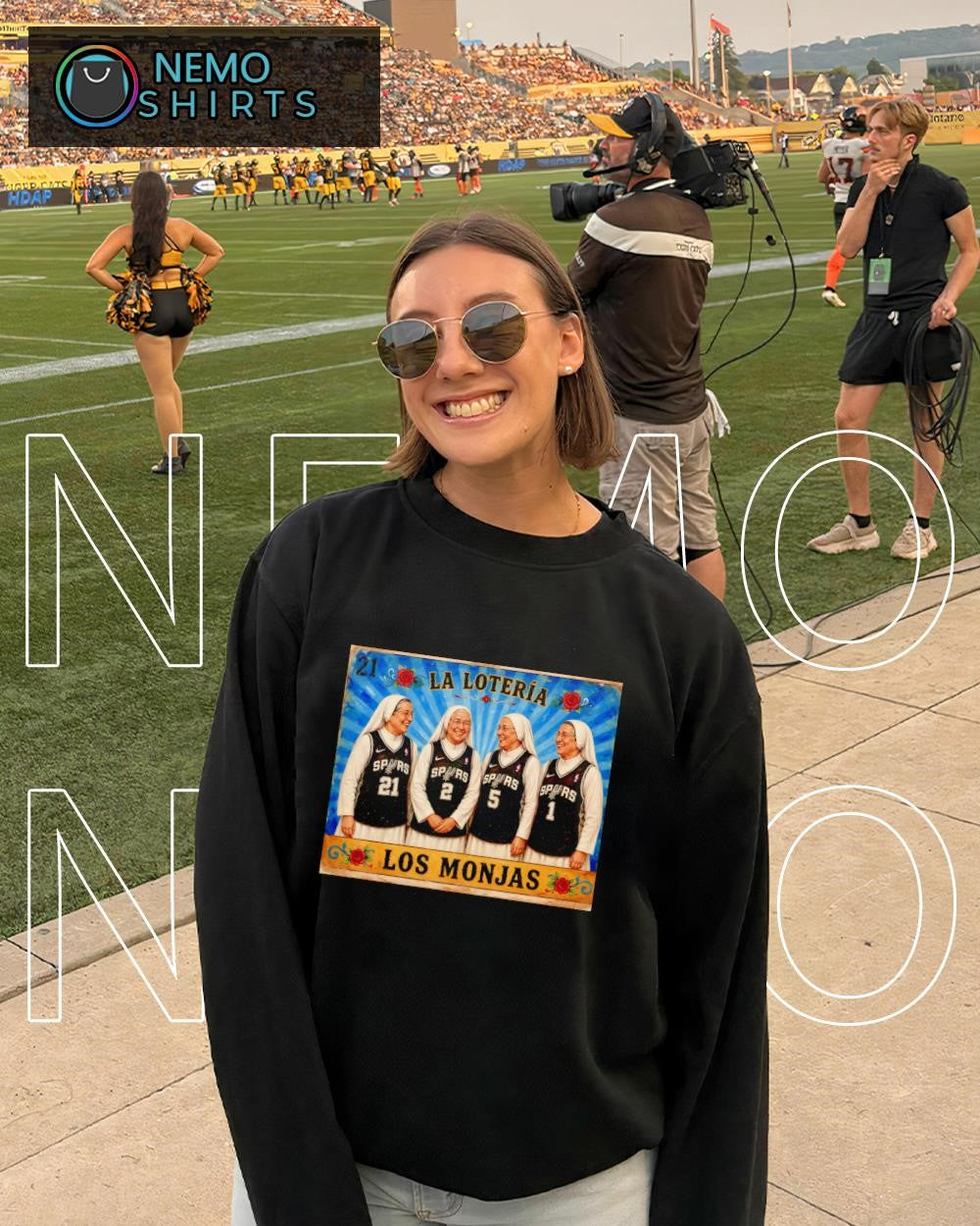 LA Loteria Los Monjas Salesian Sisters of St. John Bosco Spurs nuns shirt