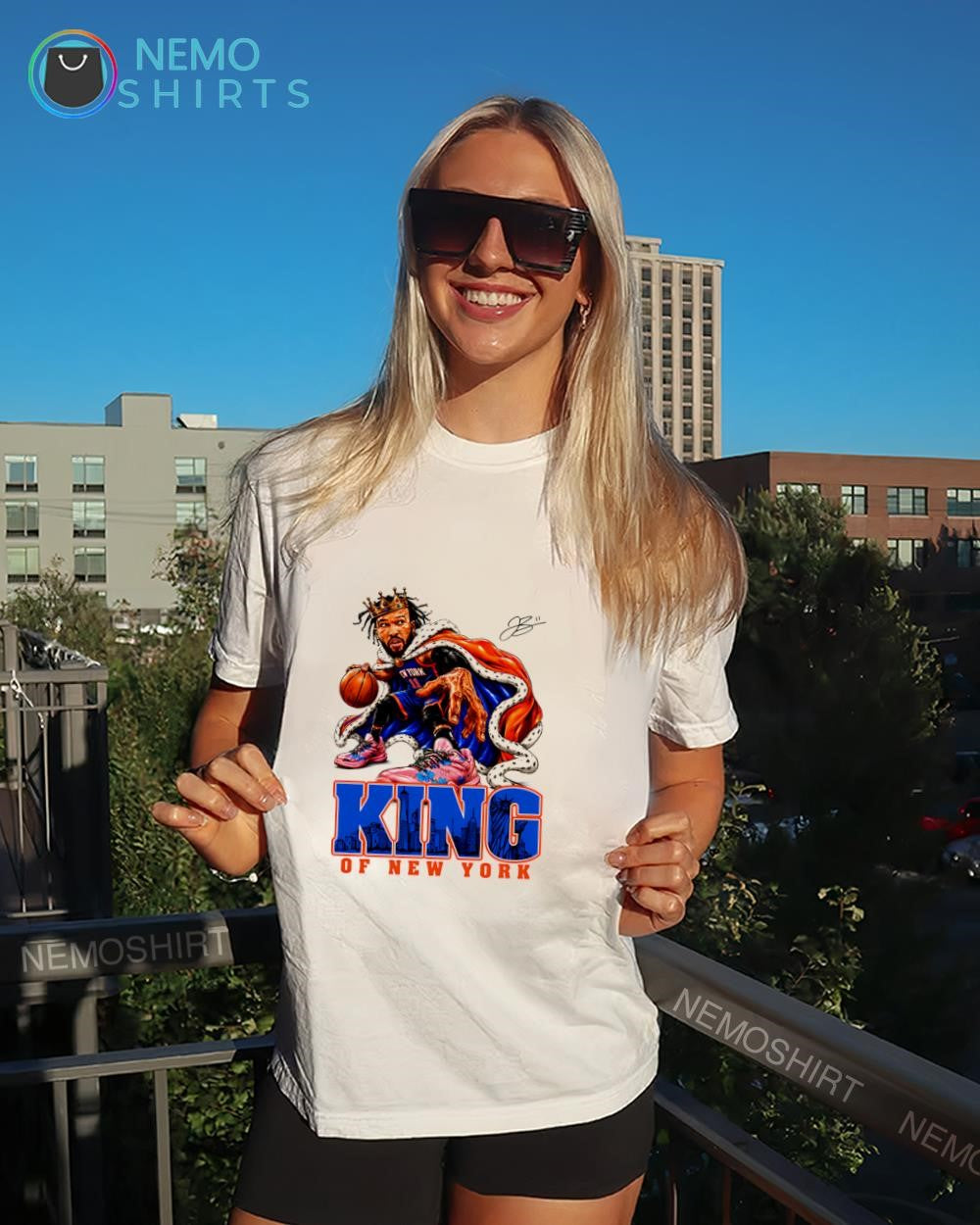 Jalen Brunson King of New York Knicks caricature signature shirt
