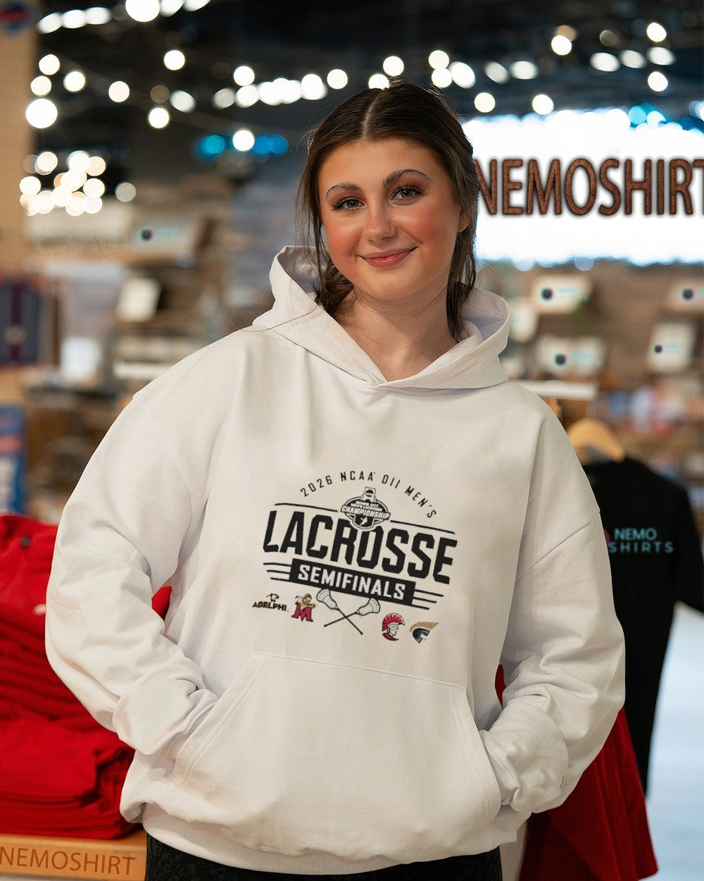 Lacrosse semifinals 2026 NCAA DII men’s 4 teams logos shirt