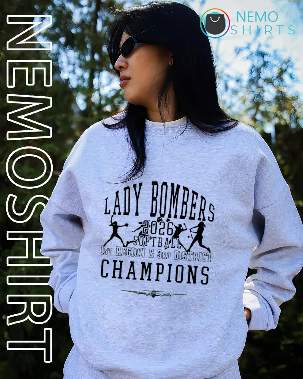 Lady Bombers 2026 softball champions 1st region and 3rd district shirt