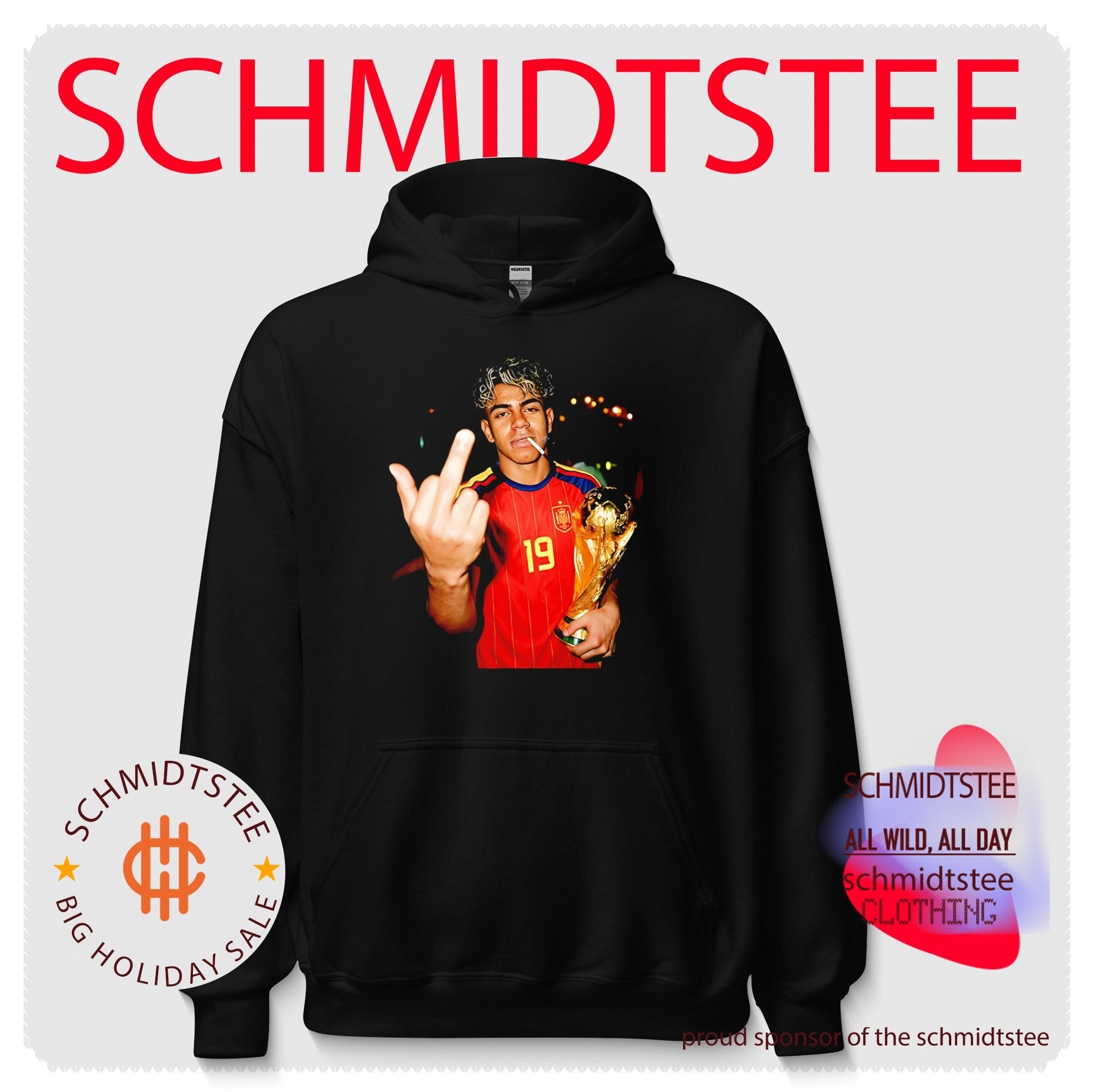 Lamine Yamal middle finger smoking shirt
