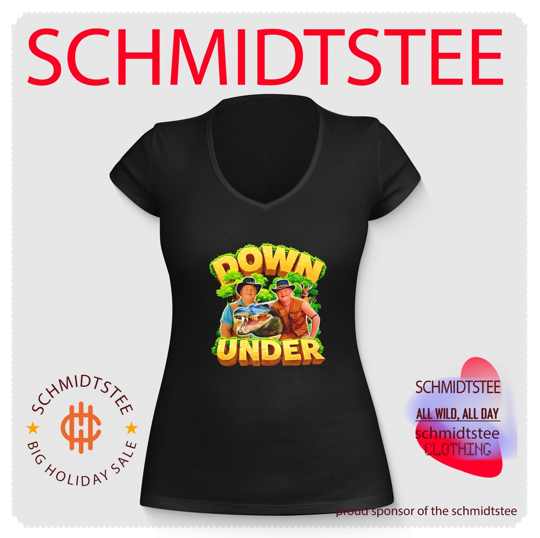 Land Down Under crocodile hunter graphic shirt