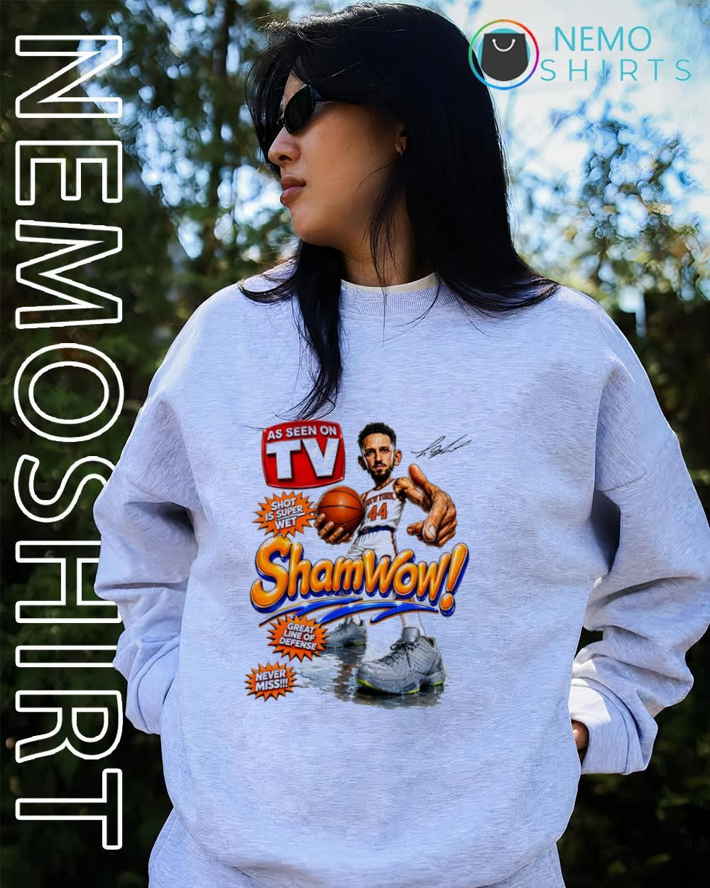 Landry Shamet New York Knicks ShamWow Shot is super wet shirt