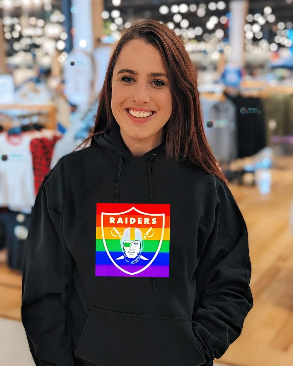 Las Vegas Raiders Pride Rainbow LGBTQ inclusion logo shirt