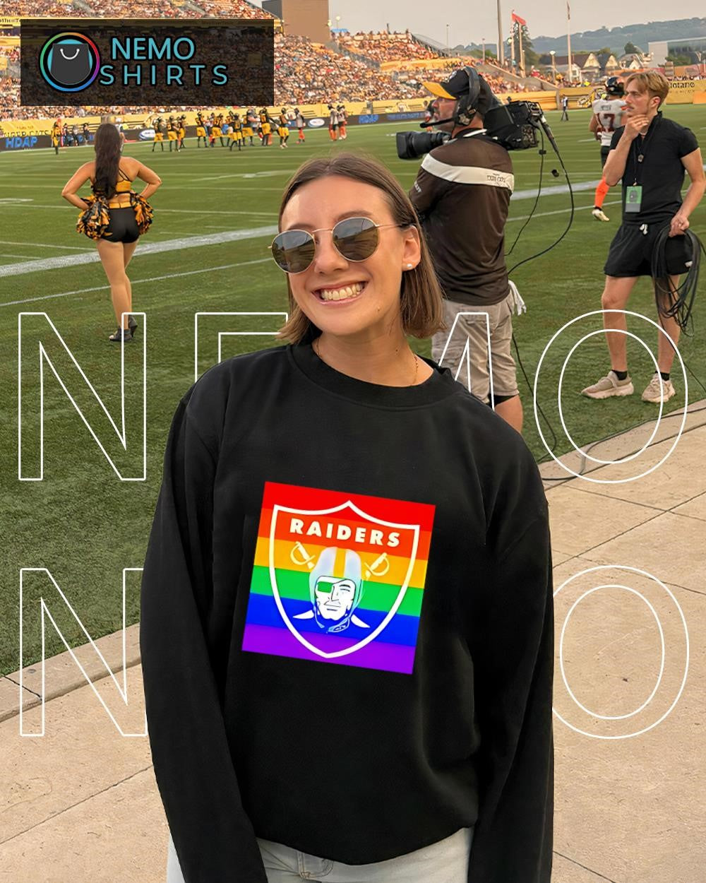 Las Vegas Raiders Pride Rainbow LGBTQ inclusion logo shirt