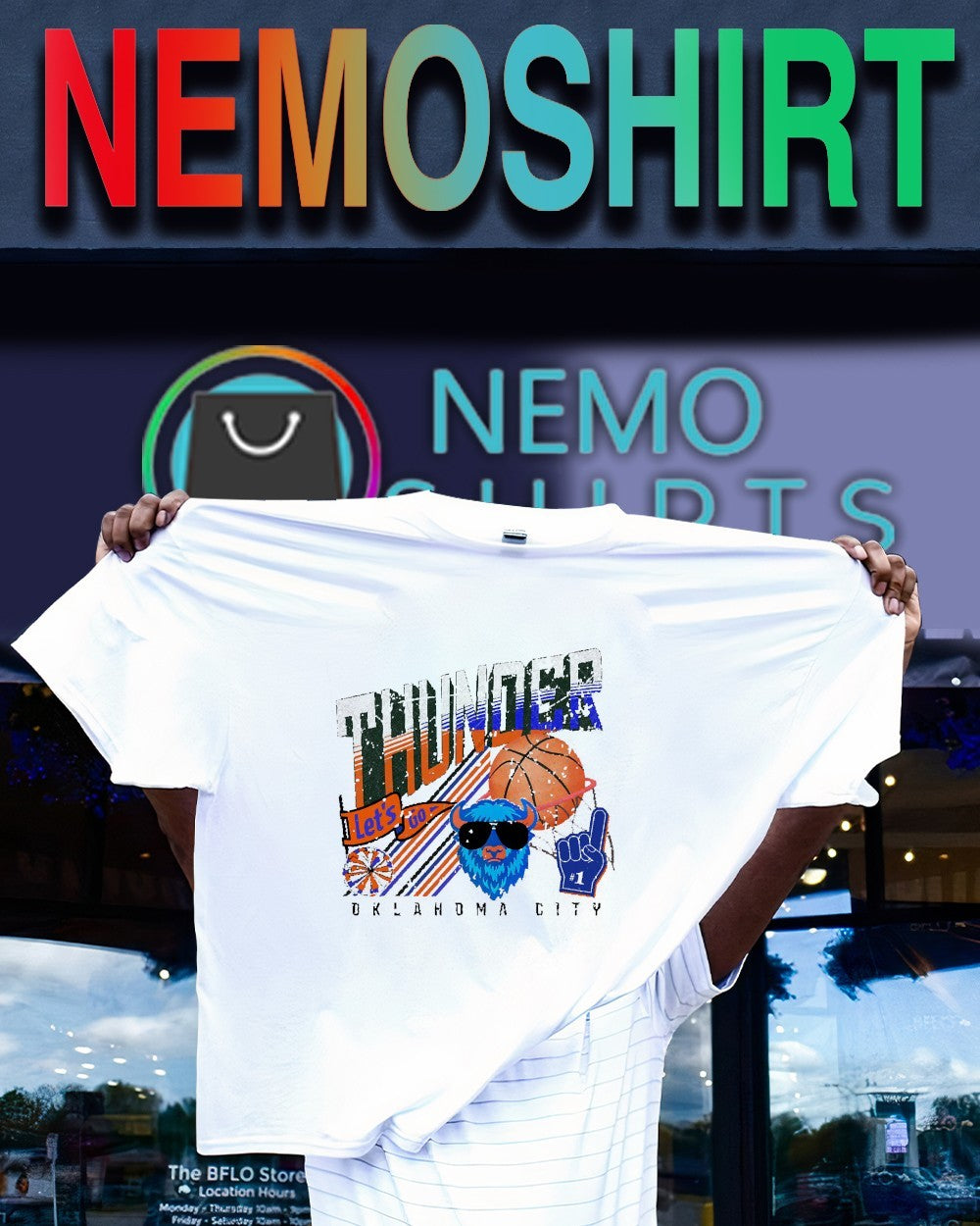 Let’s go OKC Thunder retro graphic shirt