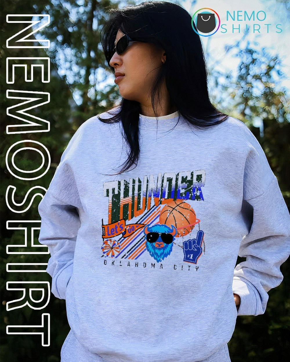Let’s go OKC Thunder retro graphic shirt