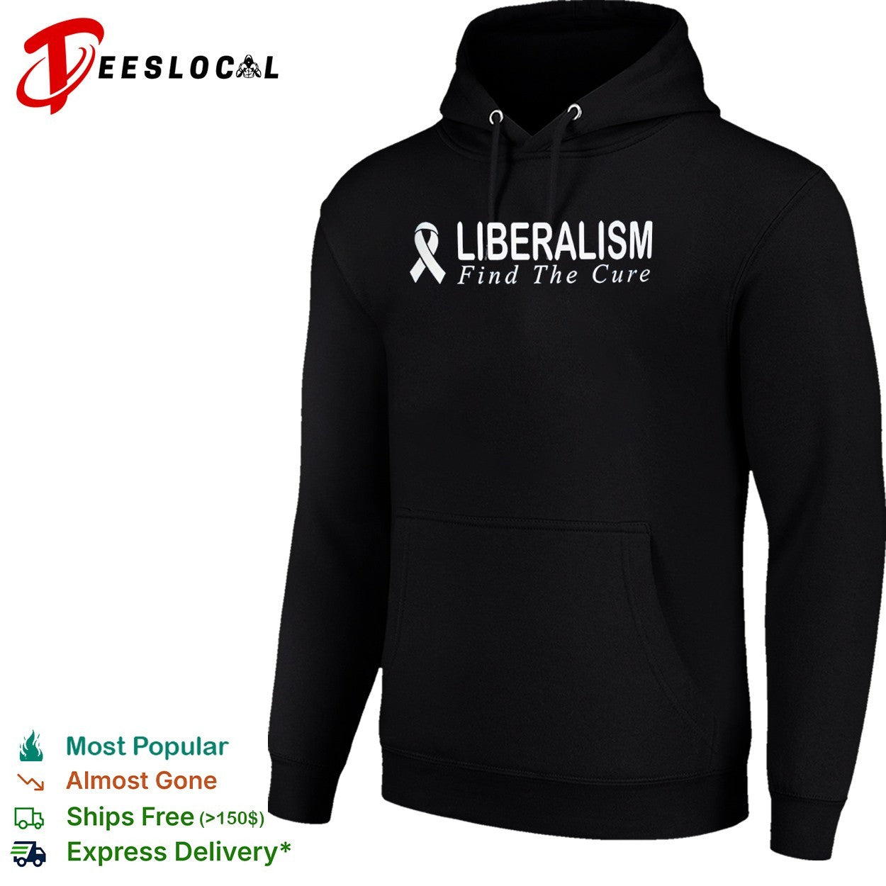 Liberalism Find the Cure awareness ribbon conservative political humor shirt