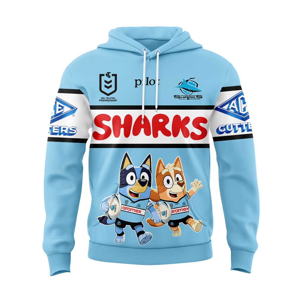 Cronulla Sharks Bluey and Bingo Hoodie