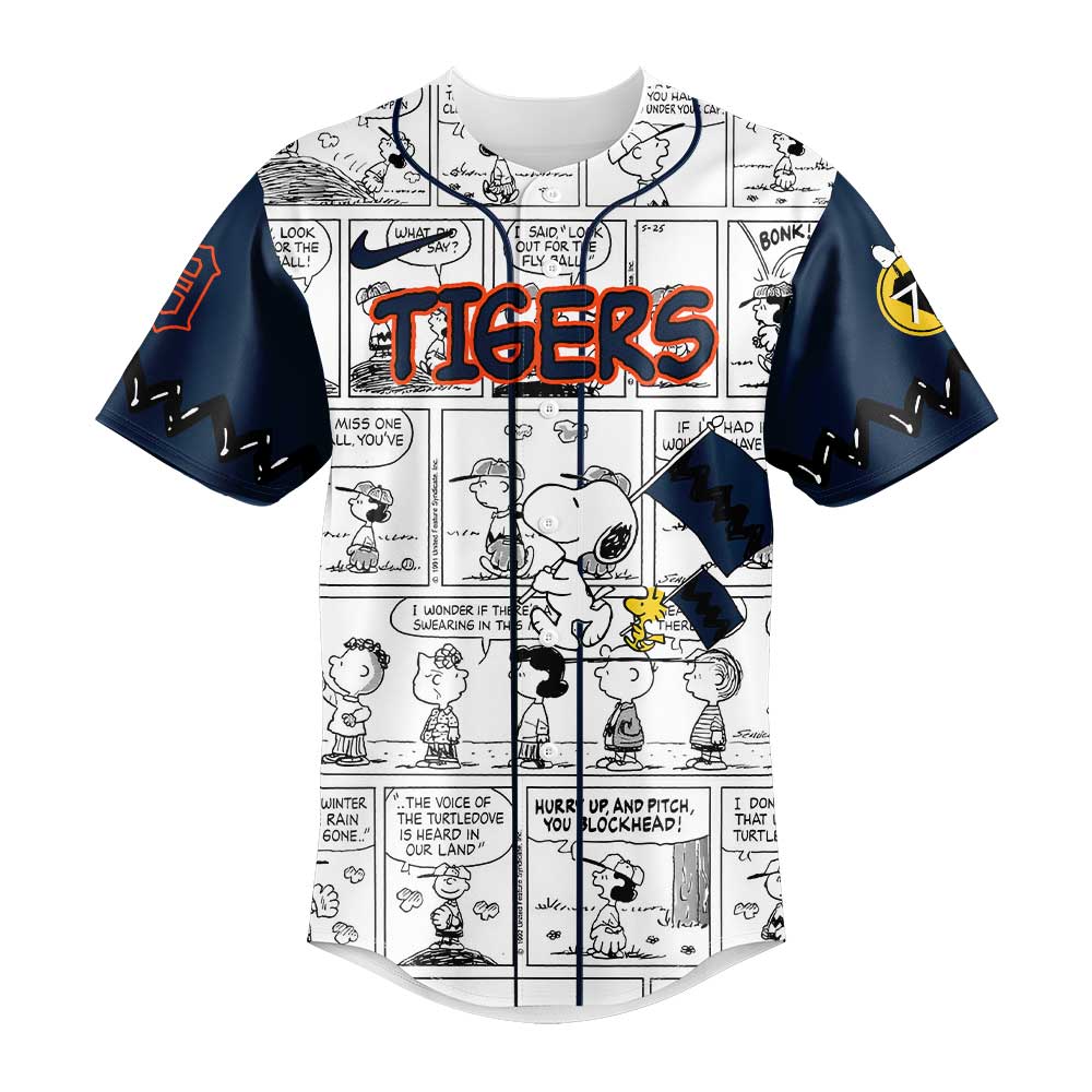 Limited Edition Detroit Tigers 75th Anniversary Of Peanuts Plus Jersey