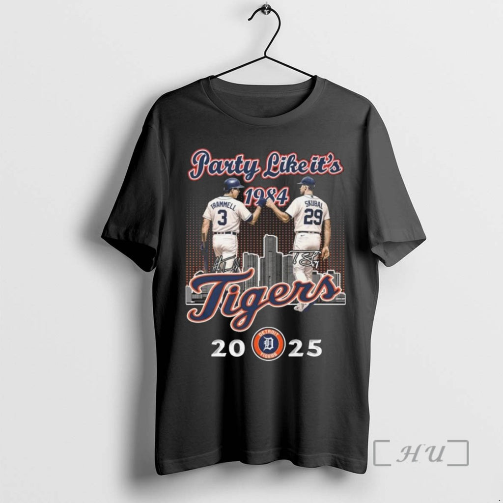 Limited Edition Party Like Its 1984 Trammell And Skubal Detroit Tigers Signatures 2025 T Shirts