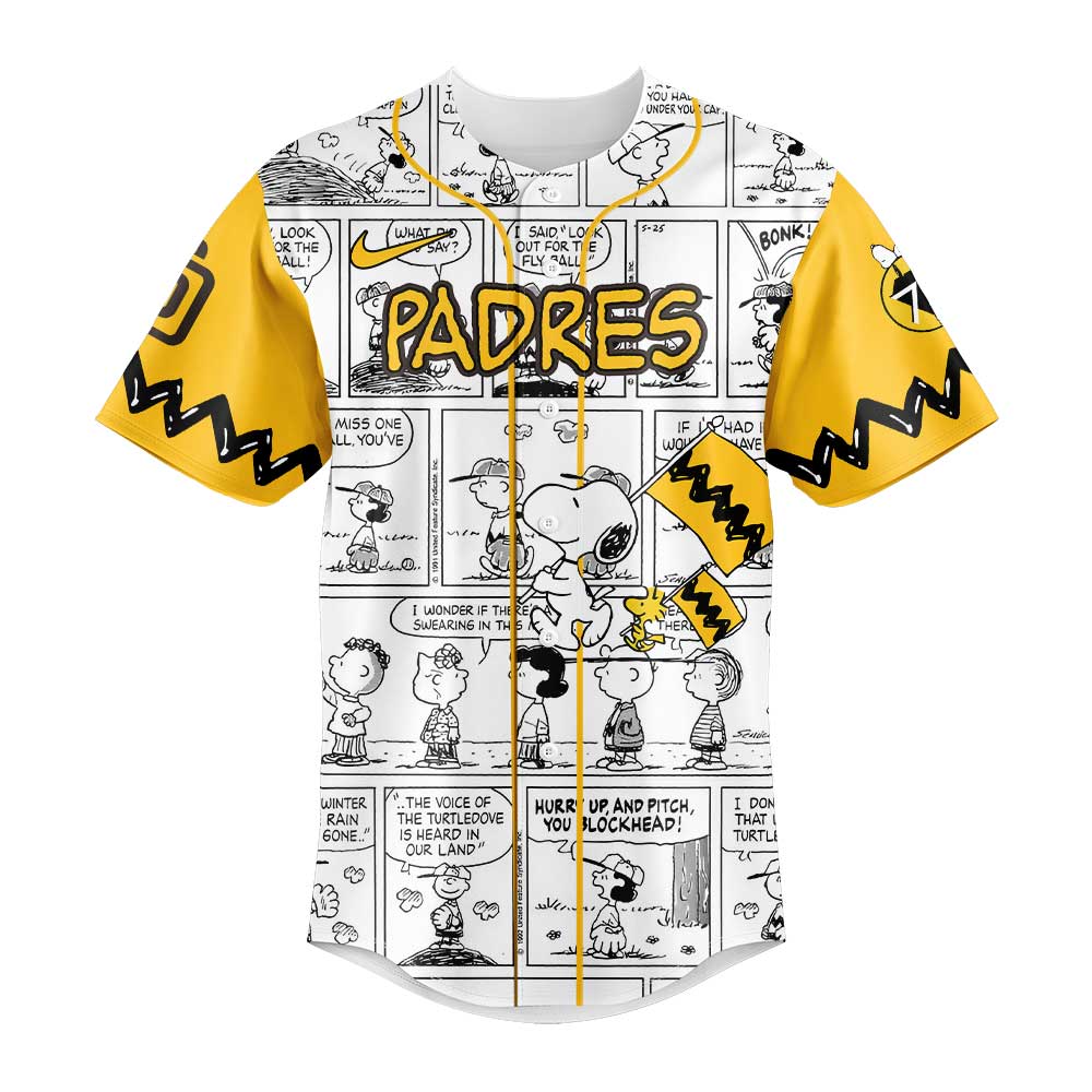 Limited Edition San Diego Padres 75th Anniversary Of Peanuts Plus Jersey