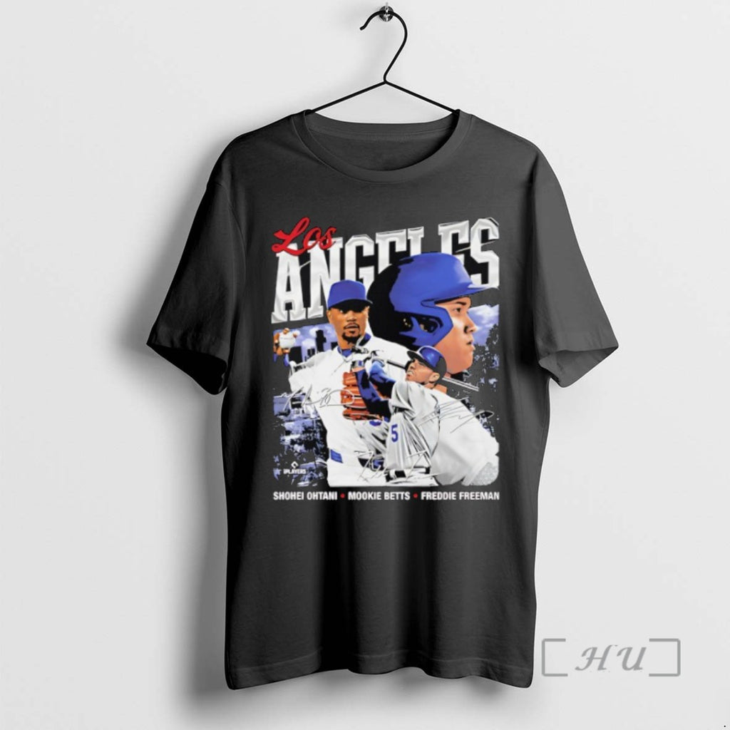 Limited Edition Shohei Ohtani Mookie Betts Freddie Freeman Los Angeles D Trio Wht T Shirts