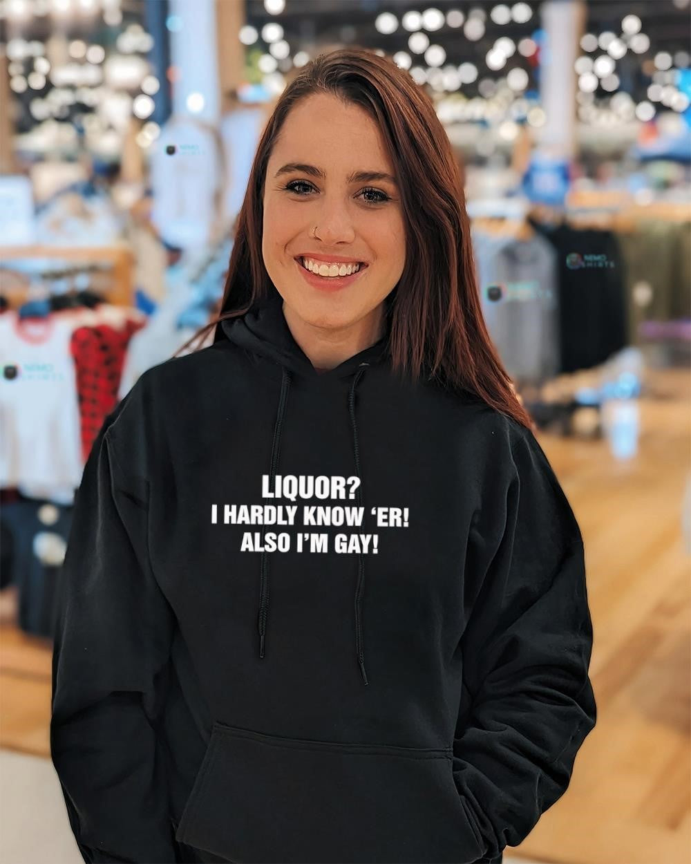 Liquor I hardly know ‘er also I’m gay text shirt