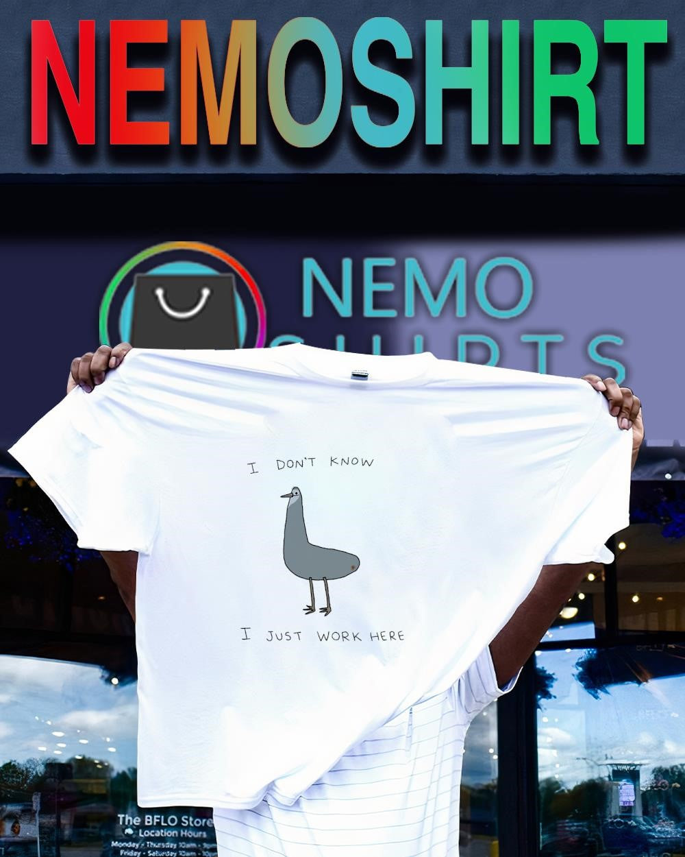 Long pigeon I don’t know I just work here shirt
