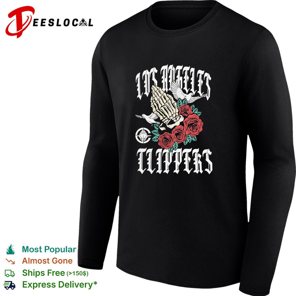 Los Angeles Clippers Praying Skeleton Hands Roses Doves shirt