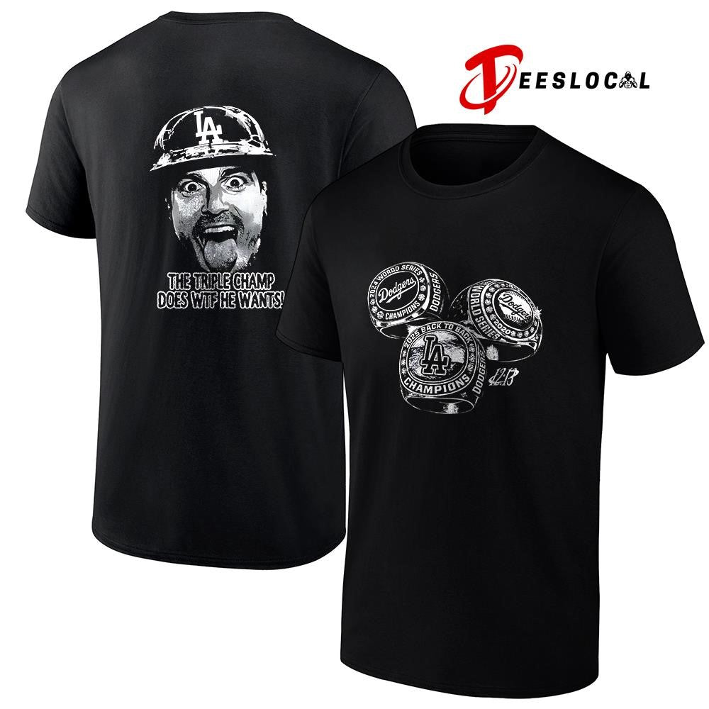 Los Angeles Dodgers Kike Hernandez the triple champ does wtf he wants rings graphic shirt