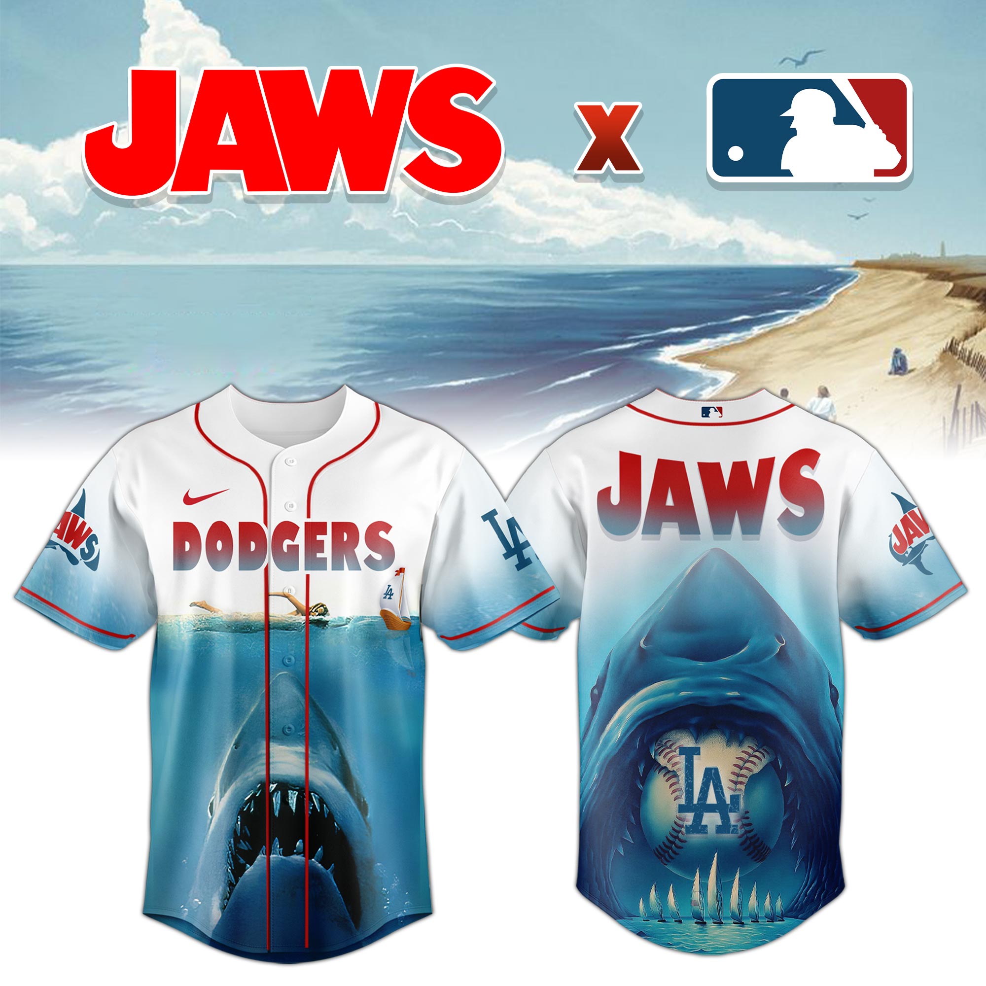Los Angeles Dodgers Jaws Shark Jersey 2025