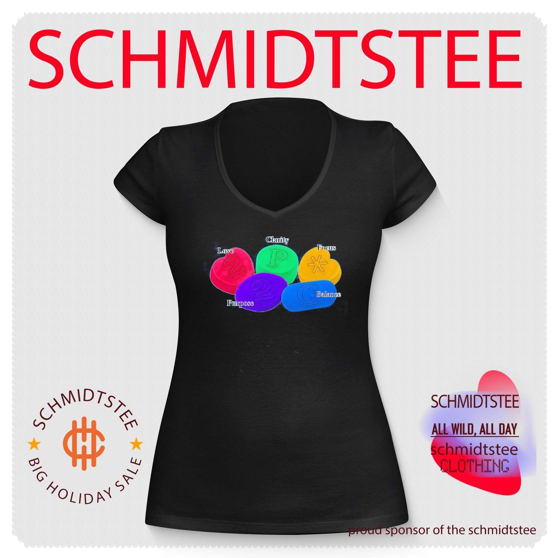 Love clarity focus purpose balance colorful candy shirt