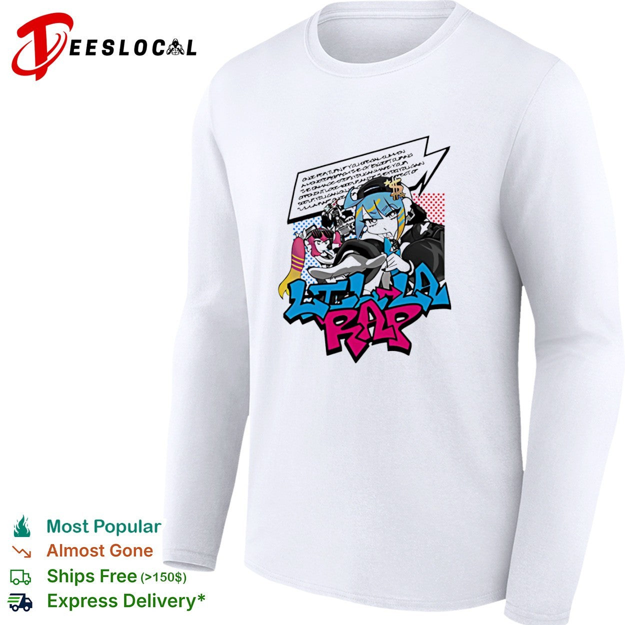 Ltl Lla rap anime girls graffiti shirt