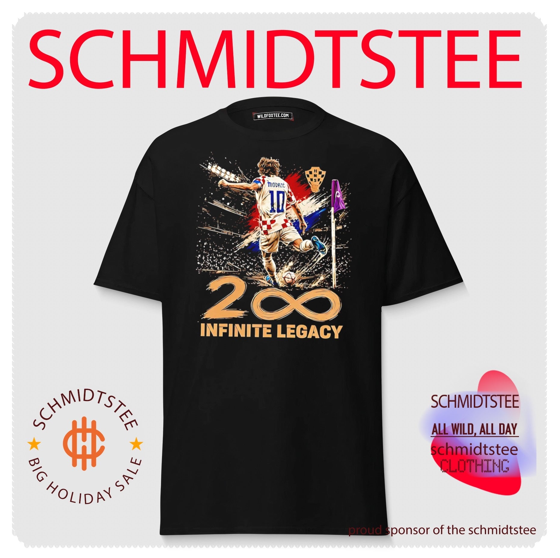 Luka Modric 200 Caps Croatia Infinite Legacy Black Graphic Shirt