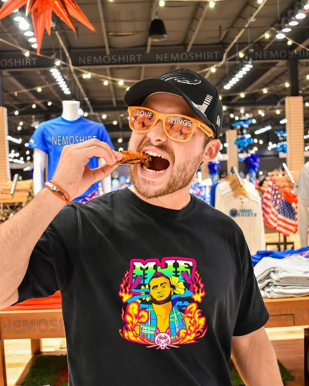 MJF AEW wrestle anime graphic shirt