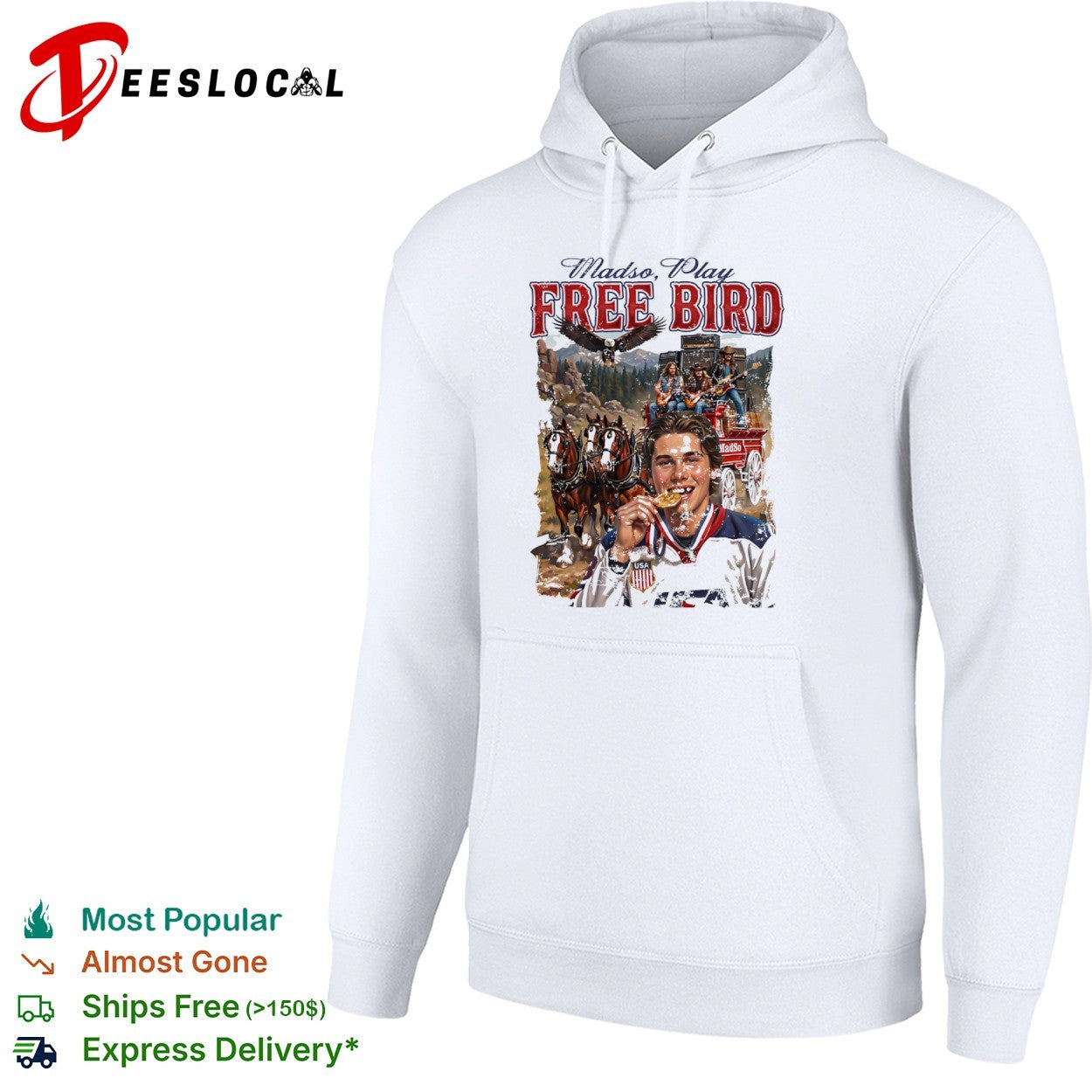 Madso play Free Bird USA hockey player shirt