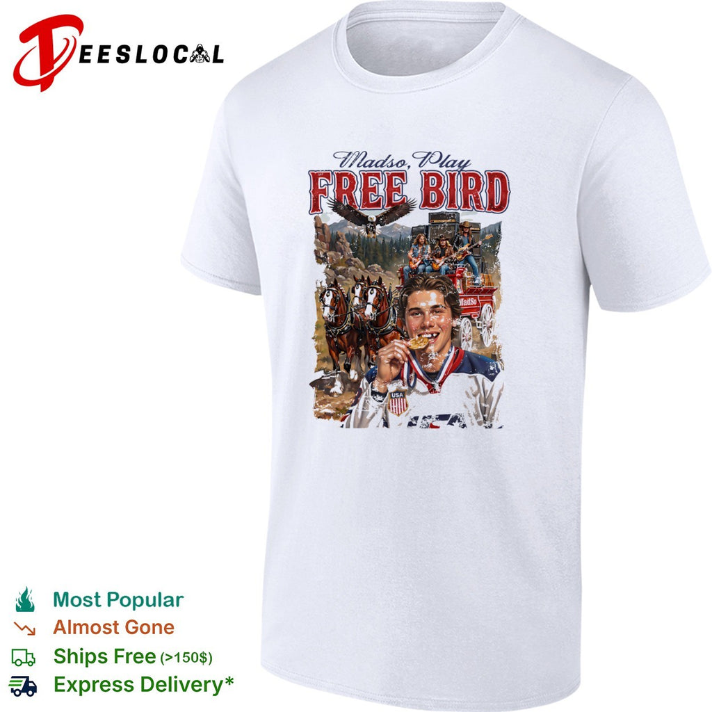 Madso play Free Bird USA hockey player shirt
